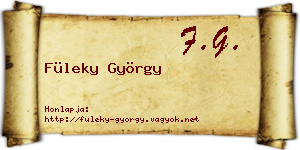 Füleky György névjegykártya