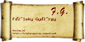 Füleky György névjegykártya